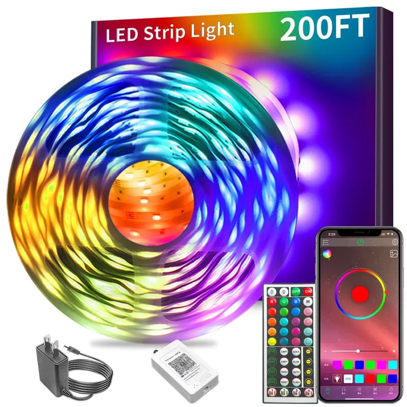 KSIPZE 200FT LED Strip Lights — RGB Music Sync