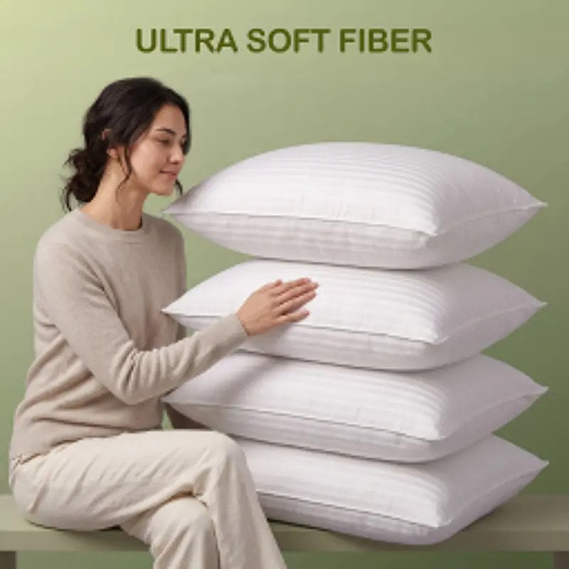 Utopia Bedding Hotel-Striped Sleeping Pillows — 2-Pack
