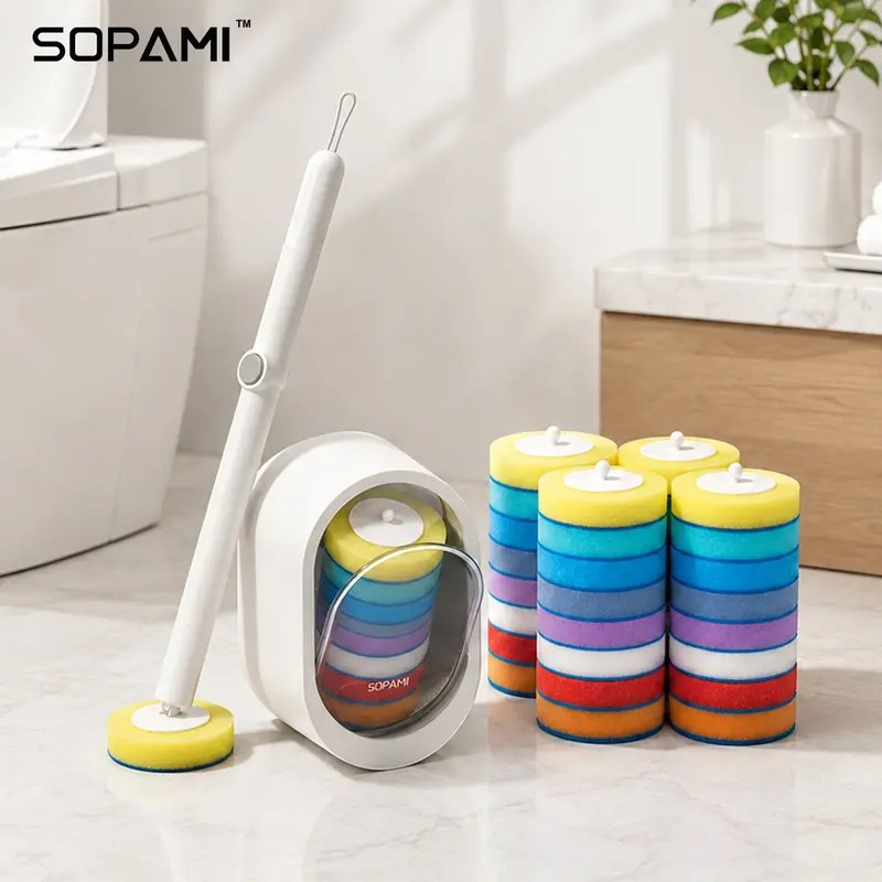 SOPAMI Disposable Scrubber Toilet Brush Kit