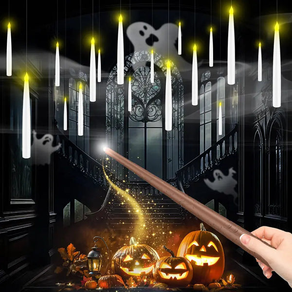 Flameless LED Floating Candles — Wand Remote, 12-Pack