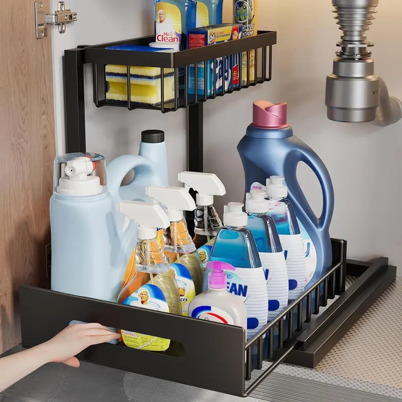Under-Sink Organizer — 2-Tier Pull-Out Rack