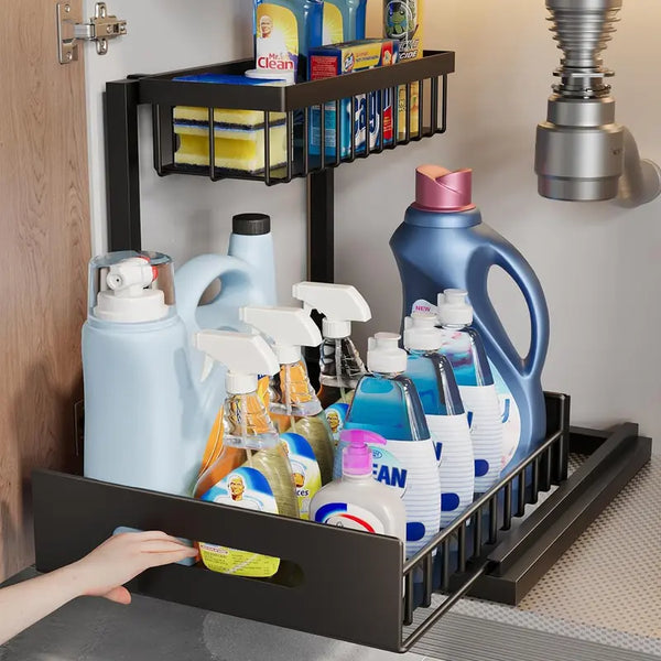 Under-Sink Organizer — 2-Tier Pull-Out Rack