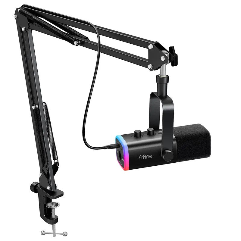 FIFINE AM8T Gaming Microphone Kit with Boom Arm
