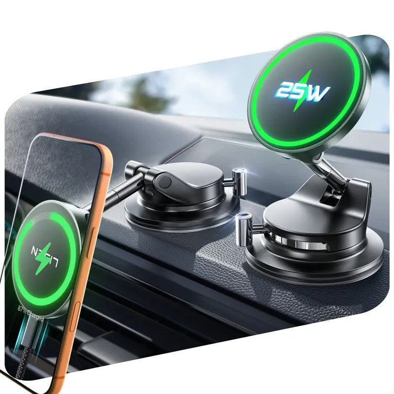 LISEN Vacuum Magnetic Car Charger Mount — 25W