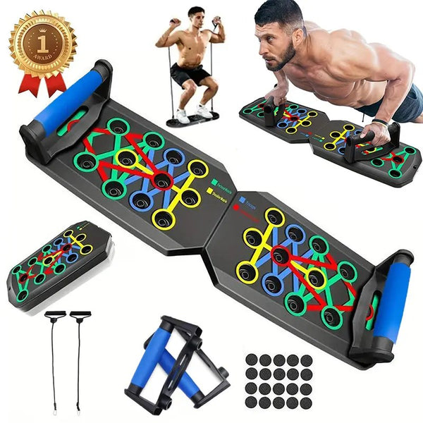 Push-Up Board & Pull-Up Bar Training Set — 28-Hole