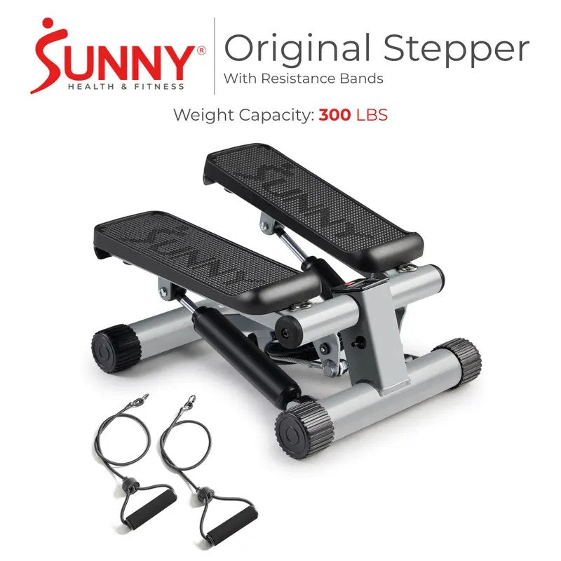 Sunny Health & Fitness Mini Stepper with Resistance Bands