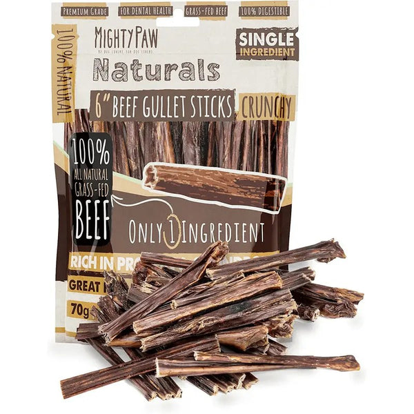 Mighty Paw Beef Gullet Sticks — 30-Pack