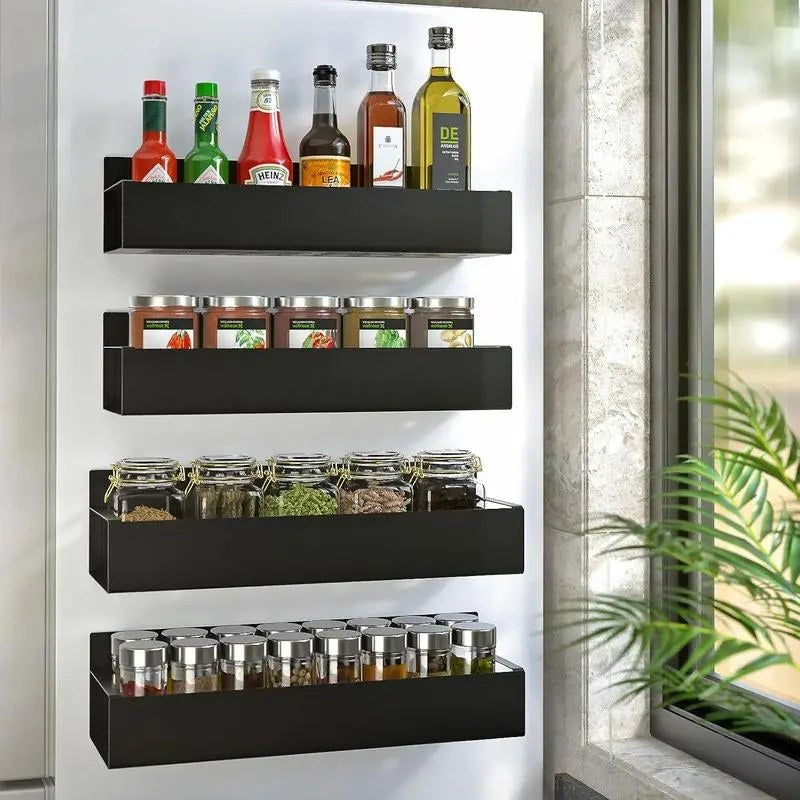 Magnetic Spice Rack — 4-Pack with Hooks