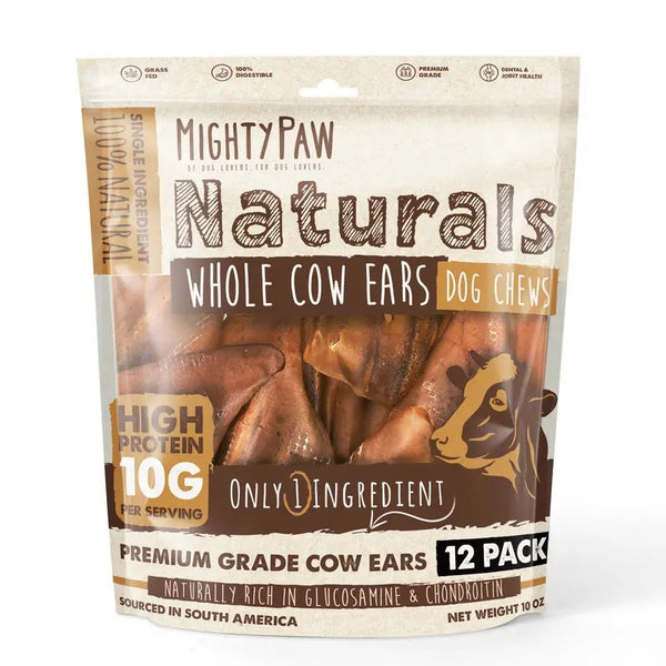 Mighty Paw Cow Ear Chews — 12-Pack