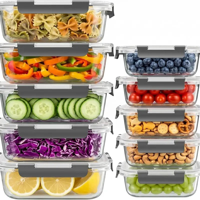 AISOON Glass Food Storage Containers — 10-Pack