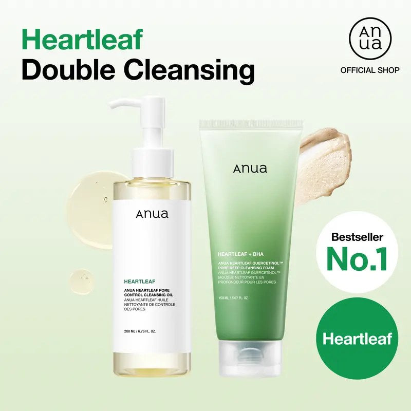 Anua Double Cleanser Duo — Heartleaf Oil & Foam