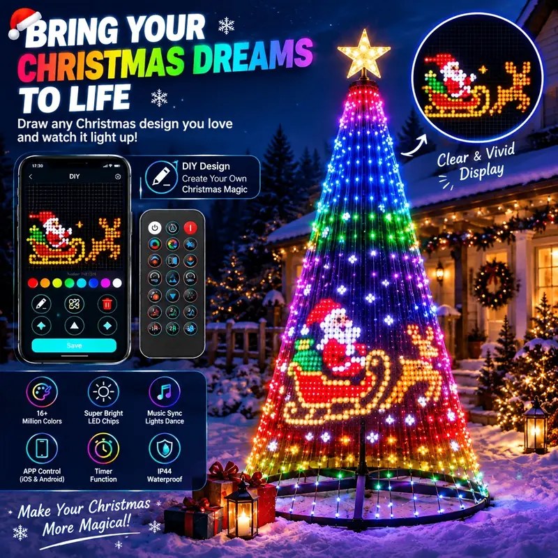 Hoodink Smart Christmas Tree Lights — App & Remote