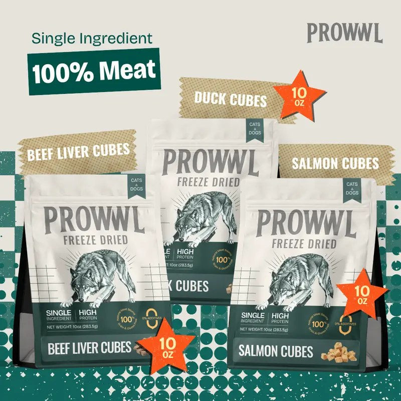 PROWWL Freeze Dried Meat — 8oz/10oz Pack