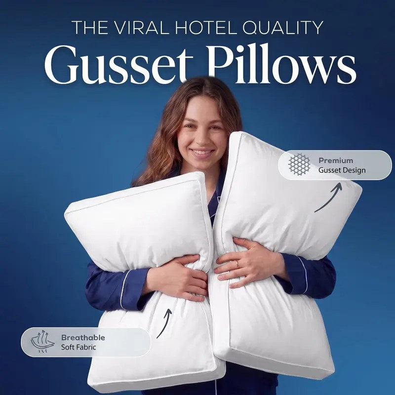 Utopia Bedding Gusseted Pillows — 2-Pack