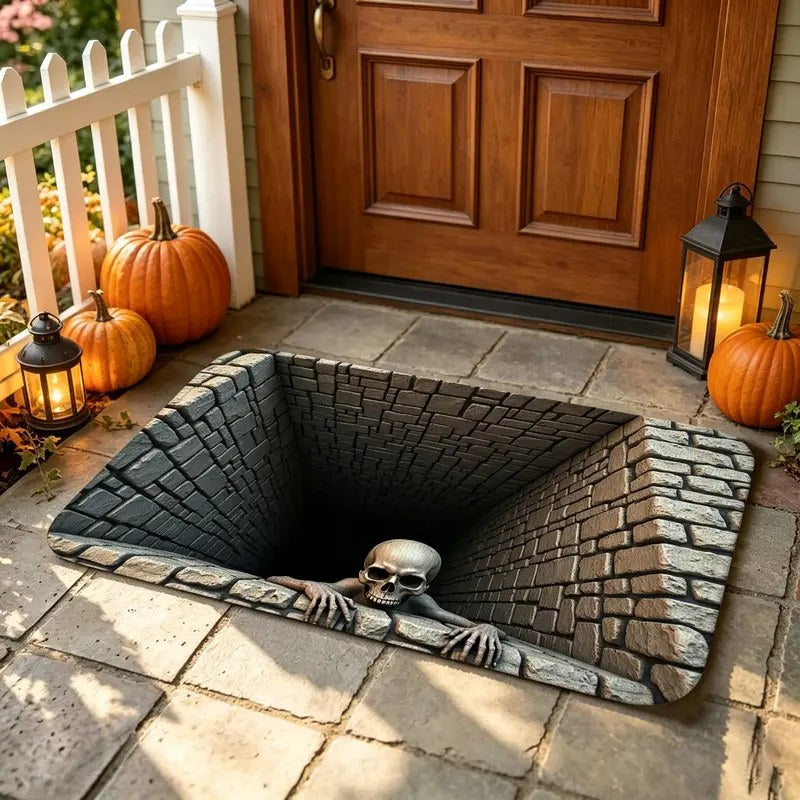 Halloween 3D Skull & Clown Doormat