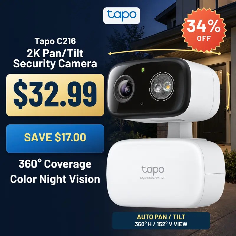 Tapo C216 2K Pan/Tilt Security Camera