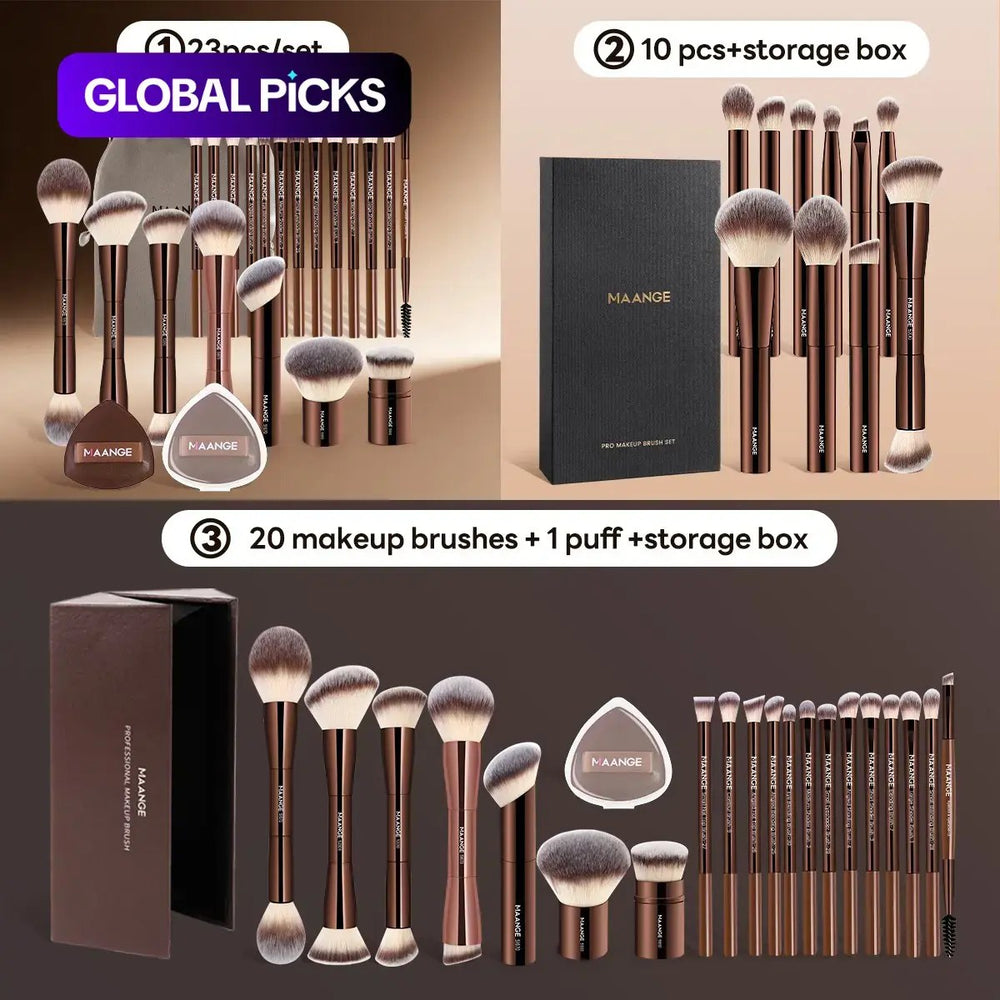 MAANGE Makeup Brush Set with Storage Bag